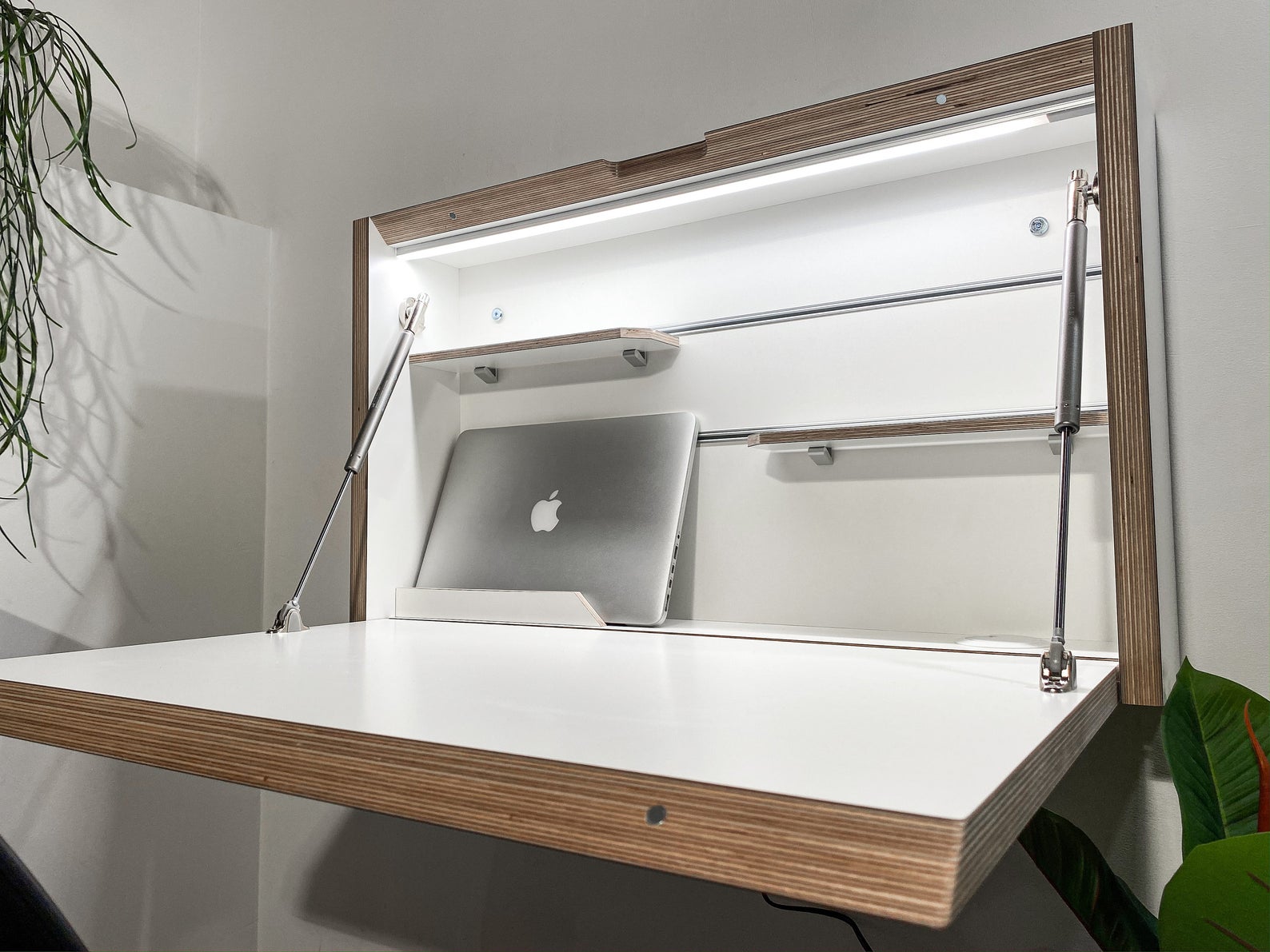 Bureau mural rabattable - En bois de bouleau